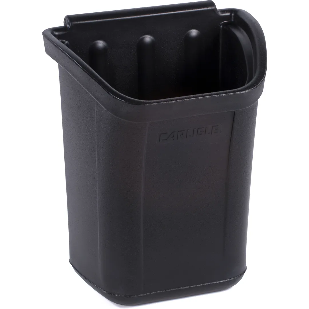 Carlisle CC11TH03 - 7 Gallon Black Polyethylene Trash Bin, 12-1/4" L x 18" W x 22" H, Bus Cart Accessory