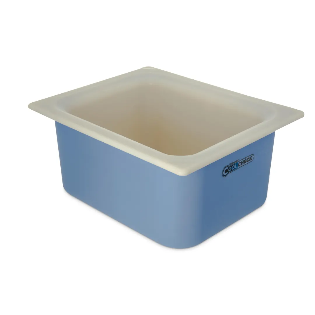 Carlisle CM1101C1402 Coldmaster Coolcheck Food Pan – 6 Qt, 6" Deep, White/Blue ABS, Color Change