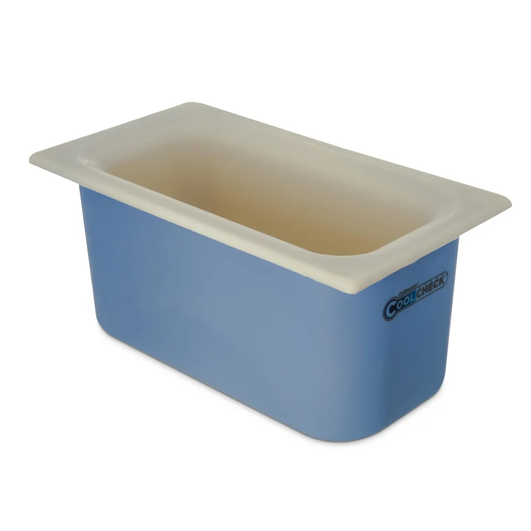 Carlisle CM1102C1402 Food Pan, 1/3 Size, 4 Qt, 6" Deep, White/Blue ABS, Color Changing