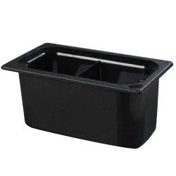 Carlisle CM110303 Coldmaster Food Pan, 1/3-size, 6" Deep, Divided, Gel‑Insulated, Impact‑Resistant ABS Black