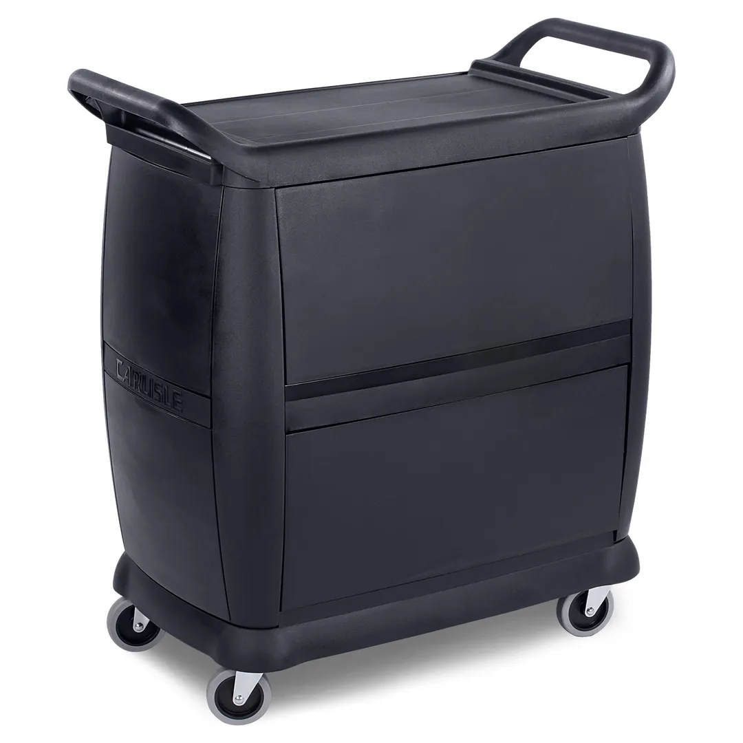 Carlisle CP203603 Bus Cart Panels Set, Top and Bottom Back Panels for 18" x 36" Cart, Black Polypropylene
