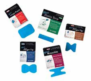 Carlisle MK0901 - San Jamar Mani‑Kare Bandages, 3" x 7/8" Strip, Flexible Cloth, Blue - 1/Pack