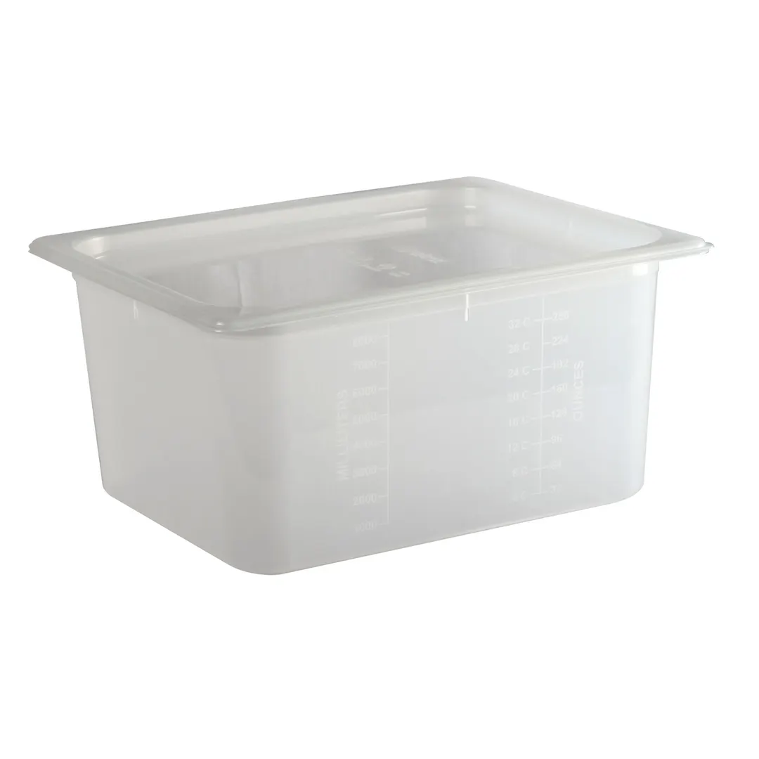 Carlisle MP12 - 1/2 Size 9 Qt Translucent PP Food Pan, 6"-8" Depth, BPA Free NSF, 6/Case