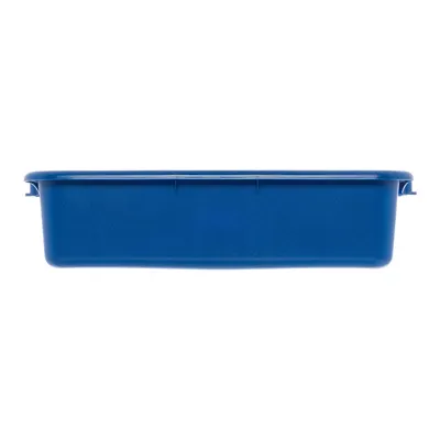Carlisle N4401014 Comfort Curve™ Tote Box, 20" L x 15" W x 5" H Blue Polyethylene, 1‑Compartment, Stackable with Reinforced Rim and Handles, NSF Certified