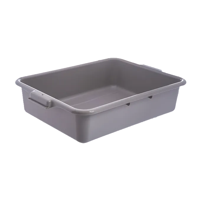 Carlisle N4401023 Comfort Curve™ Tote Box, 20" L x 15" W x 5" H Gray Polyethylene, 1‑Compartment, Stackable with Reinforced Rim and Handles, NSF Certified