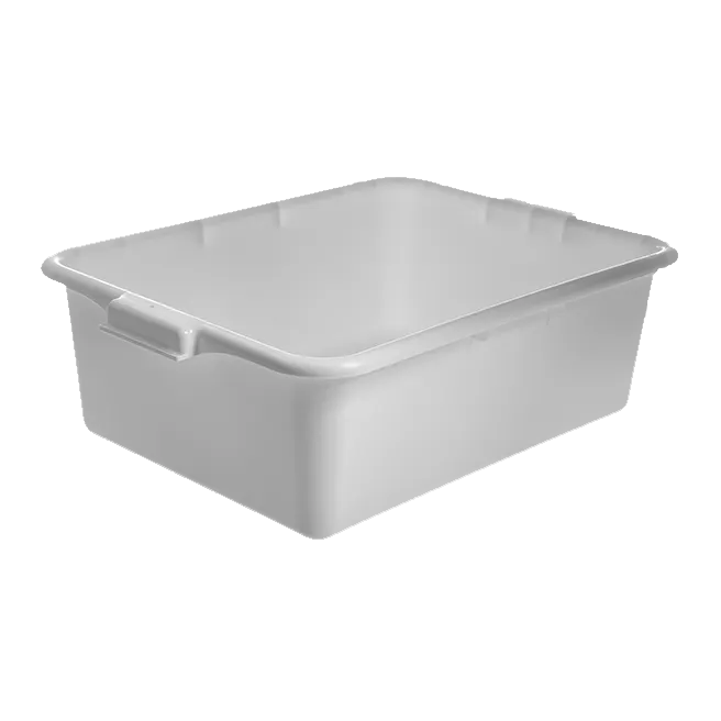 Carlisle N4401102 Comfort Curve™ Tote Box, 20"L x 15"W x 7"H White Polyethylene, 1‑Compartment, Stackable with Reinforced Rim, NSF Certified