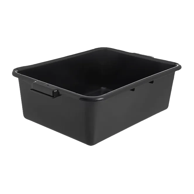Carlisle N4401103 Comfort Curve™ Tote Box, 20"L x 15"W x 7"H Black Polyethylene, 1‑Compartment, Stackable with Reinforced Rim, NSF Certified