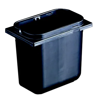 Carlisle P9700BK Fountain Jar 2‑Quart Black Plastic, 4‑1/8" W x 7‑17/32" D x 7" H, Fits Topping Bar