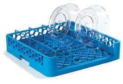 Carlisle RPC14 OptiClean™ Plate Cover Rack, 3‑1/4" Height, Wire Inserts, Blue Polymer Finish, NSF Certified