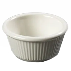 Carlisle S282-842 Plastic Ramekin, 3 oz (3‑2/11" Dia.), Bone Melamine, Dishwasher Safe - 12/Pack