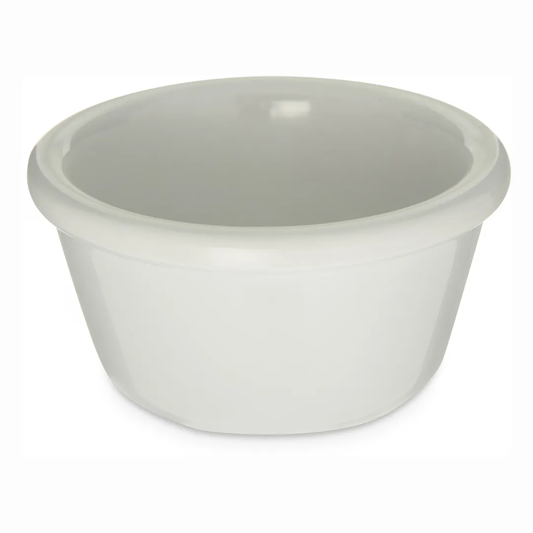Carlisle S28302 Plastic Ramekin, 4 Oz 3‑1/8" Diameter, White Melamine, NSF Certified, BPA‑Free