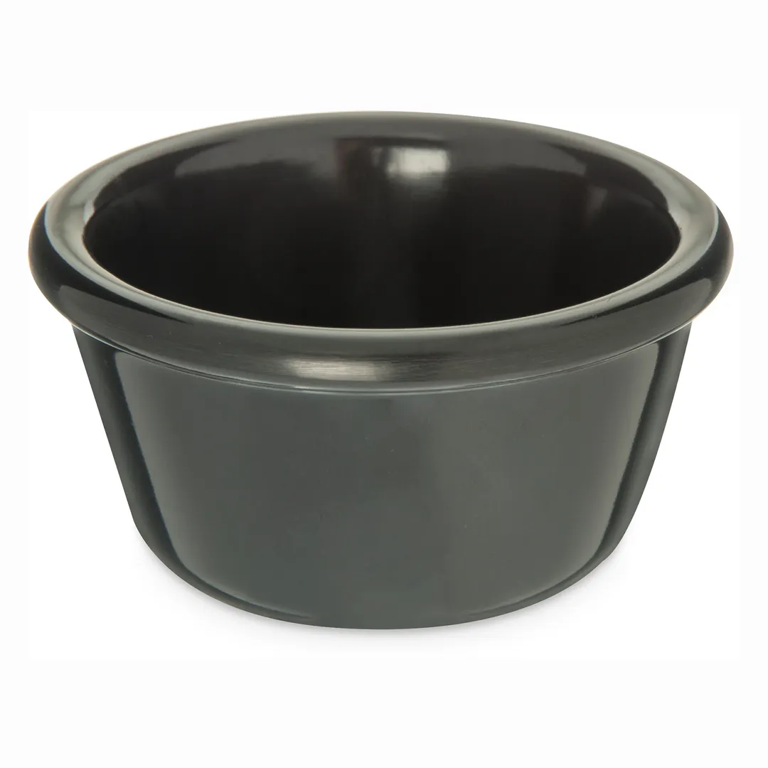 Carlisle S28303 - 4 oz Plastic Ramekin, 3‑1/8" Dia, Black Melamine, NSF Certified, BPA‑Free