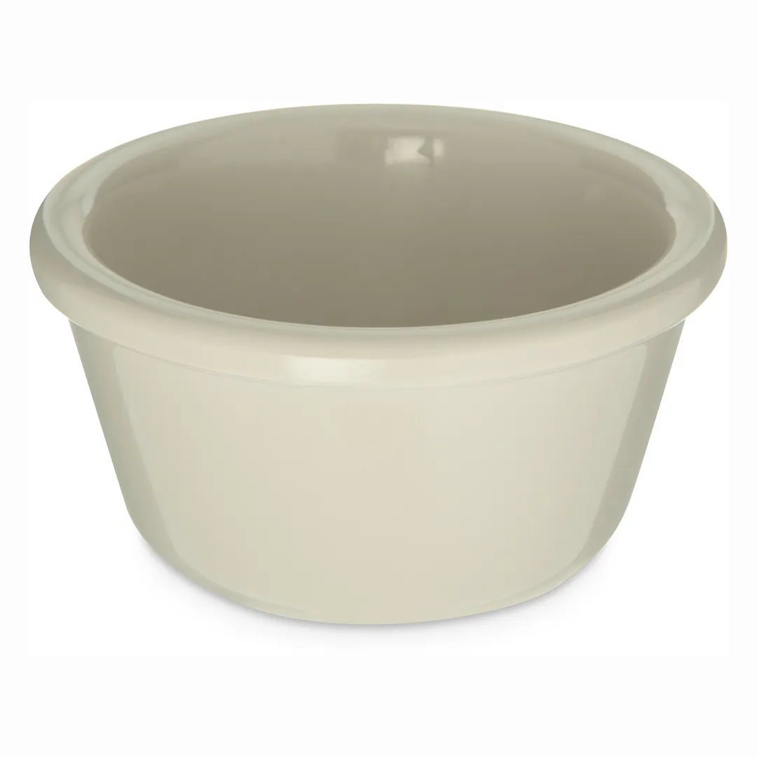 Carlisle S28342 Plastic Ramekin, 4 Oz (3‑1/8" Dia.) Bone Melamine, Dishwasher Safe, BPA‑Free