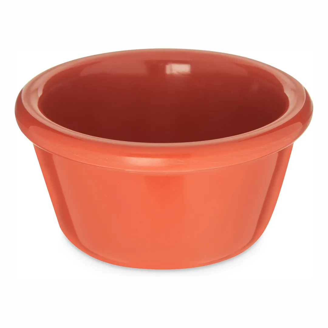Carlisle S28352 - 4 oz Ramekin, 3‑1/8" Dia, Sunset Orange Melamine, NSF, BPA‑Free