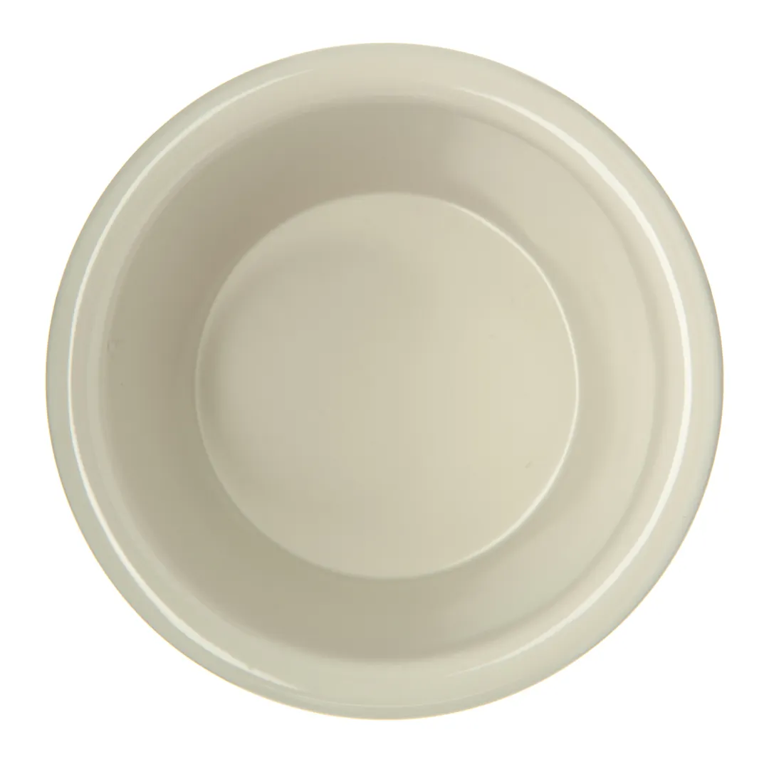 Carlisle S285-842 Plastic Ramekin 4 oz Bone Melamine Smooth Stackable Dishwasher Safe - 12/Pack
