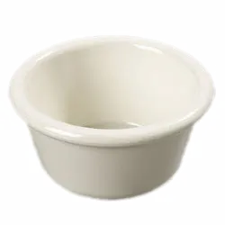 Carlisle S285-842 Plastic Ramekin 4 oz Bone Melamine Smooth Stackable Dishwasher Safe - 12/Pack