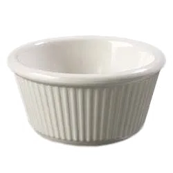 Carlisle S287-842 Plastic Ramekin 4 oz (3‑3/8" Dia) Bone Melamine Stackable Dishwasher Safe - 12/Pack