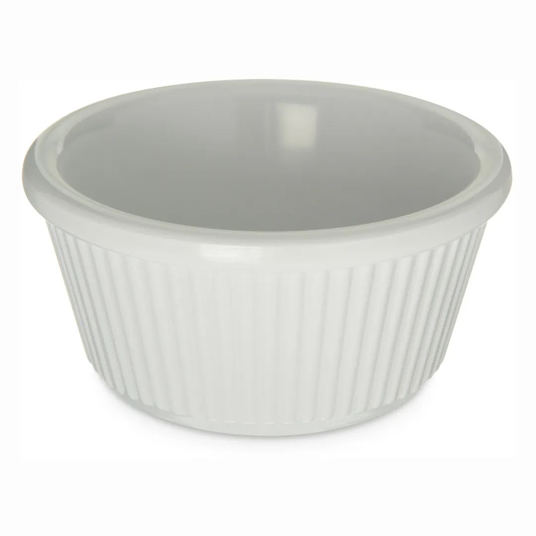 Carlisle S29302 Plastic Ramekin, 3‑Oz (3‑2/11" Dia.) White Melamine, Dishwasher Safe, NSF, BPA‑Free