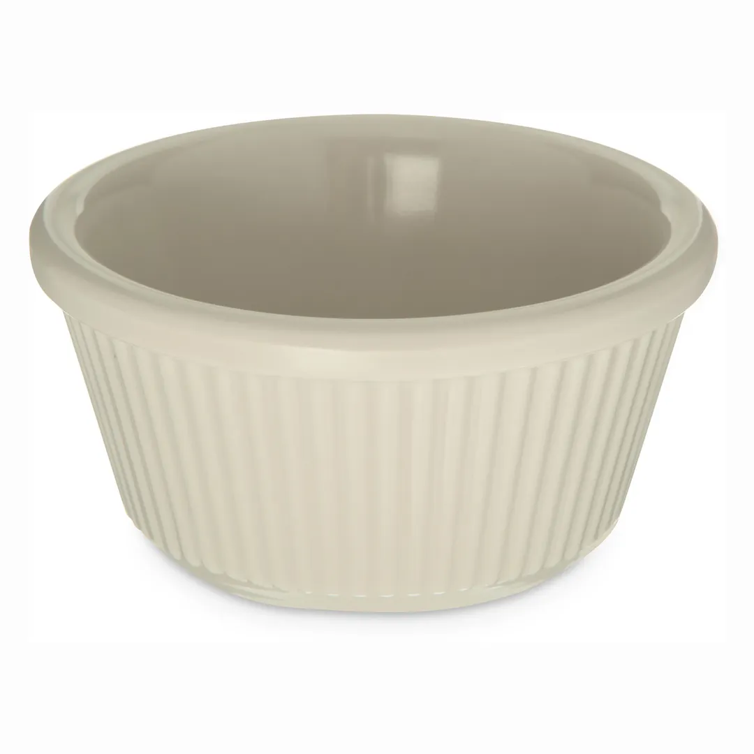 Carlisle S29342 Plastic Ramekin 3 oz 3‑2/11" Dia. Bone Melamine Dishwasher‑Safe BPA‑Free NSF 212°F