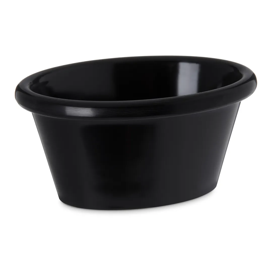 Carlisle S31203 - 3 oz Ramekin, 3-3/8" L x 2-5/8" W x 2-5/8" H, Black Melamine, NSF, BPA-Free