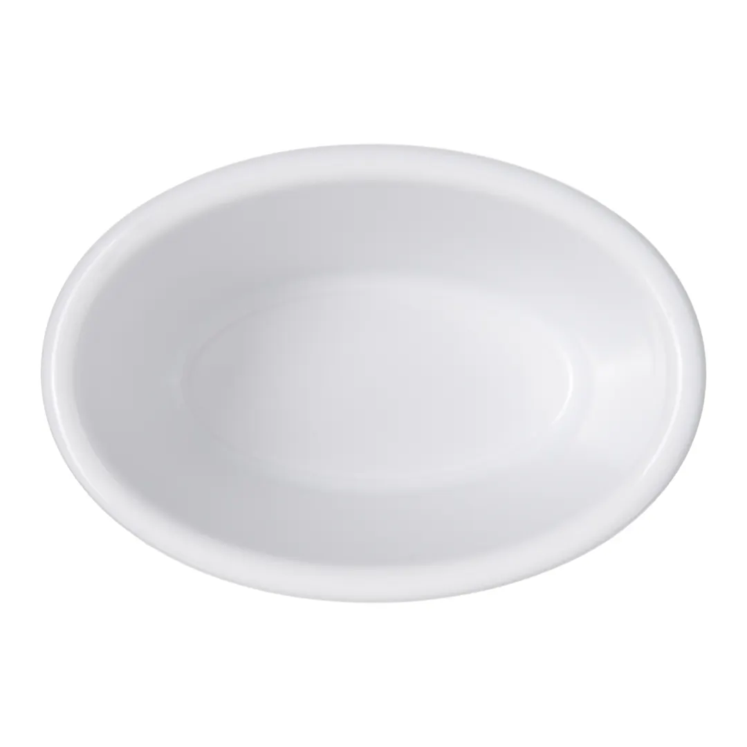 Carlisle S31402 - 4 oz Plastic Ramekin, 3-3/4" L x 2-5/8" W x 2-9/11" H, White Melamine, NSF, BPA Free