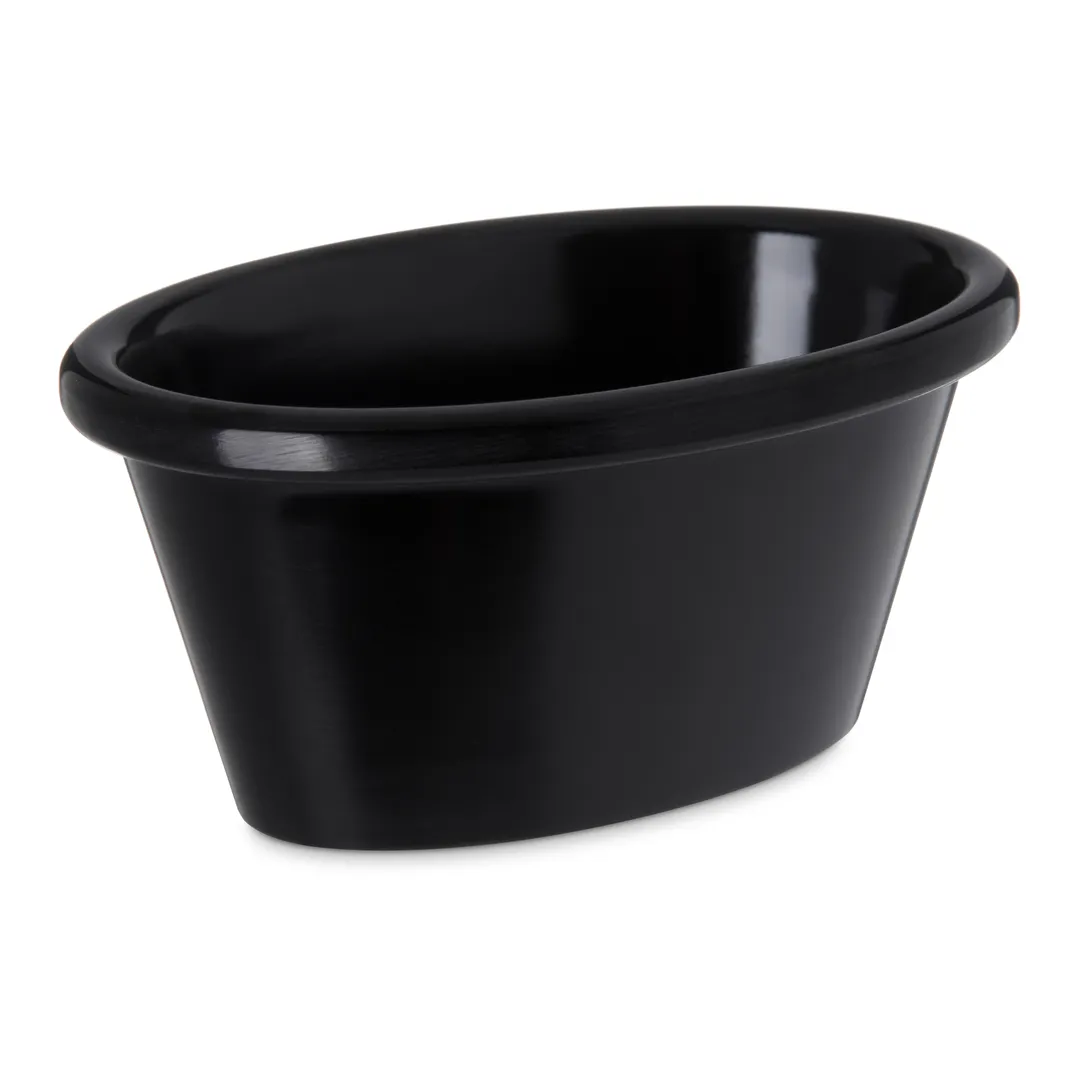 Carlisle S31403 Ramekin, 4 Oz, 3-3/4" L x 2-5/8" W x 2-9/11" H, Black Melamine, NSF, BPA Free