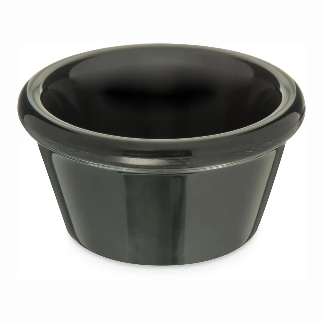 Carlisle S85203 - 2 oz Ramekin, 2‑5/8" Dia, Black Melamine, Dishwasher Safe, Stackable, NSF, BPA‑Free