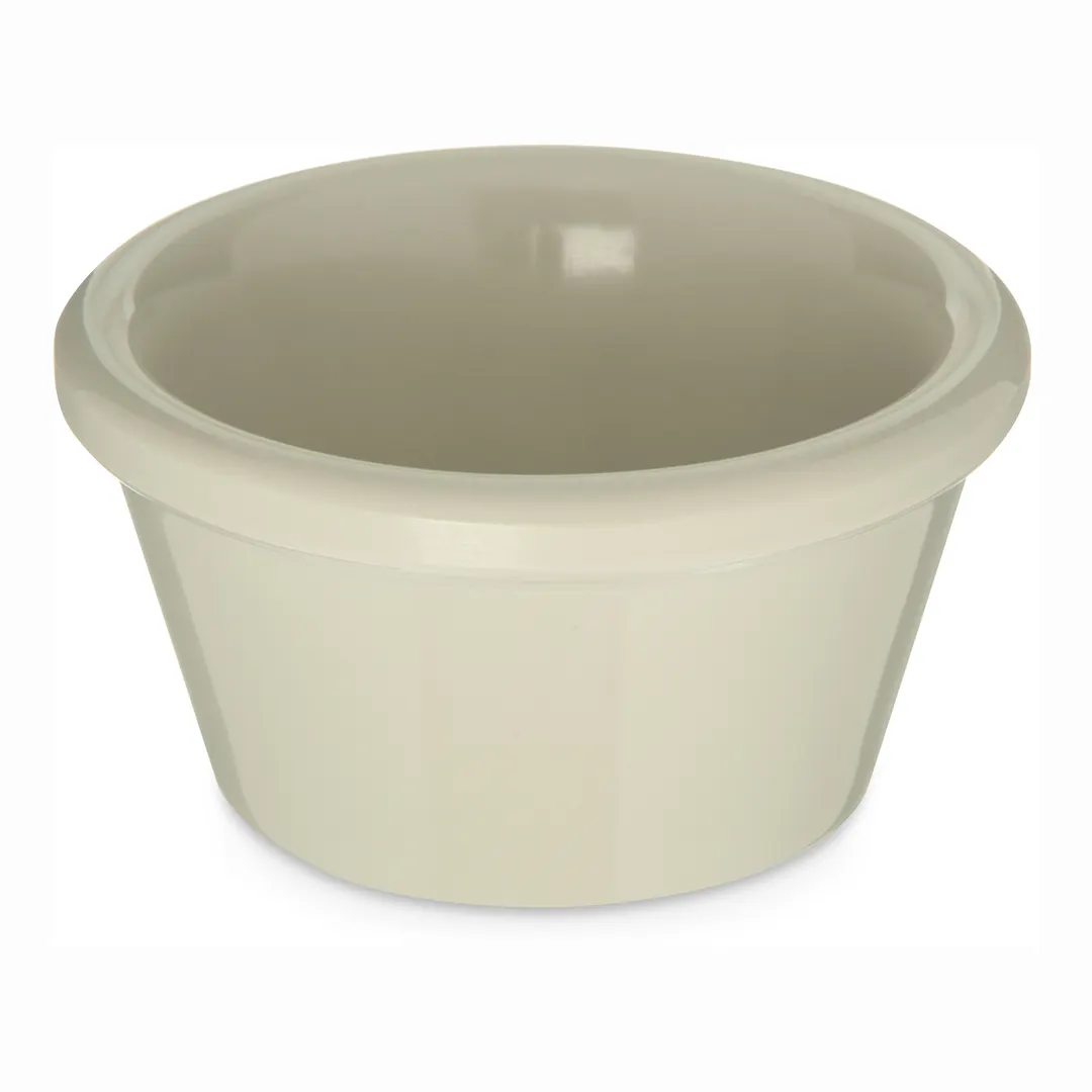 Carlisle S85242 Plastic Ramekin, 2‑Oz, 2‑5/8" Dia, Bone Melamine, Stackable, BPA‑Free