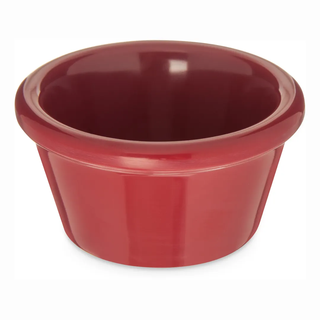 Carlisle S85258 - 2‑5/8" 2 oz Plastic Ramekin, Melamine Roma Red, Dishwasher Safe, NSF, BPA‑Free