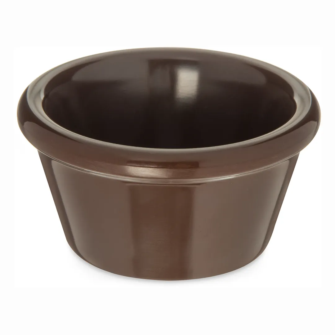 Carlisle S85269 - 2 oz Brown Melamine Ramekin, 2‑5/8" Diameter, Stackable, BPA‑Free