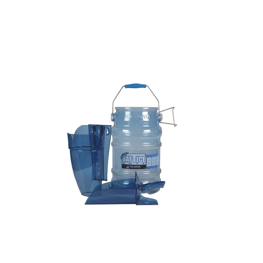 Carlisle SI8500 Ice Tote - 6‑Gallon Polycarbonate, Blue, Handle with Tri‑Grip, Includes 64 oz Scoop