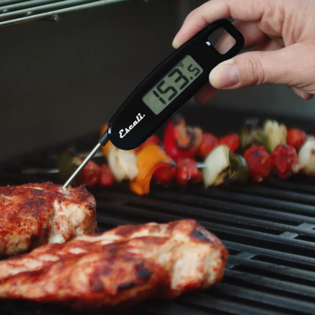 Carlisle THDGFLD2 Folding Digital Thermometer, 2.3mm Dia., -4°F to 392°F, Auto‑Off, Steel Black