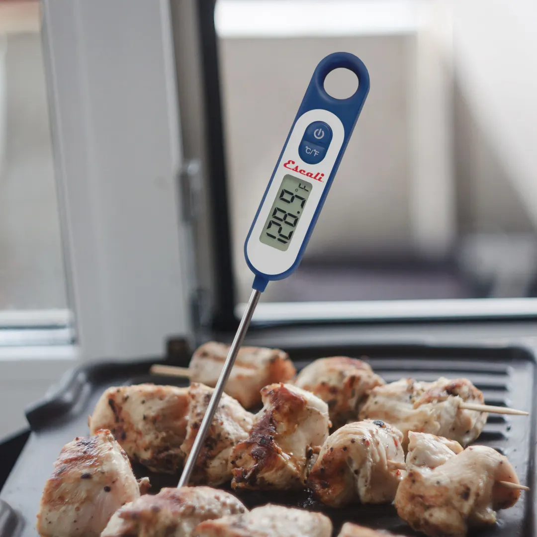 Carlisle THDGLSBL Digital Pocket Thermometer, 5.6" Probe, -58°F to 572°F, Stainless Steel, Blue