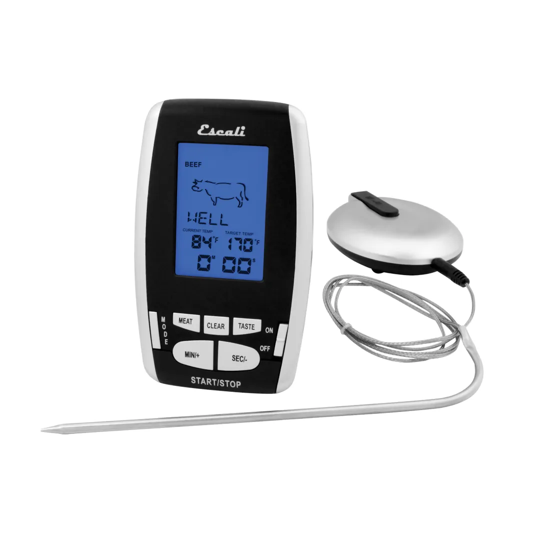 Carlisle THDGWL Wireless Thermometer & Timer, 6-1/2" Oven-Safe Probe, 8-Meat Presets, 200′ Range