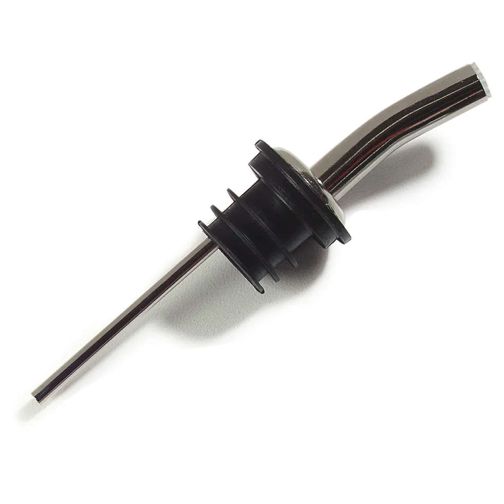 Carlisle WPM2538 Pour-Rite Liquor Pourer, Free-Flow Spout, Chrome, SAN Screen, Dishwasher Safe, Black Spout
