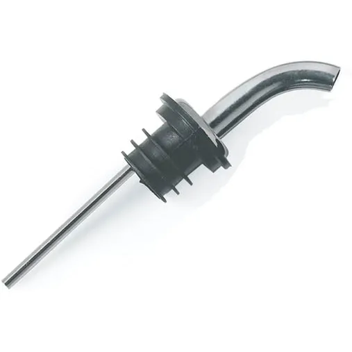 Carlisle WPM4538 Pour-Rite Liquor Pourer, Free-Flow Angled Spout, Chrome-Plated Black, SAN, 2.0in
