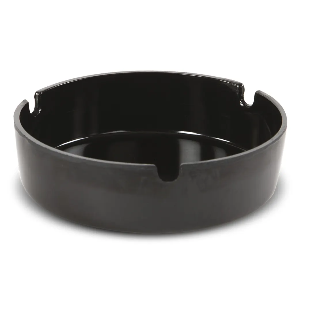 Concasse MCACCCEN01 - 4" Black Melamine Ash Tray, 4" Diameter, Smallware Tabletop Accessory