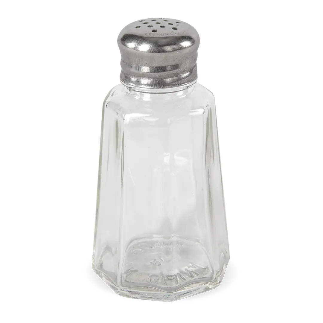 Concasse MCACCSAL2 Glass Salt Shaker, 2 oz., Paneled Mushroom Top, Single Glass Jar, 2 oz Capacity
