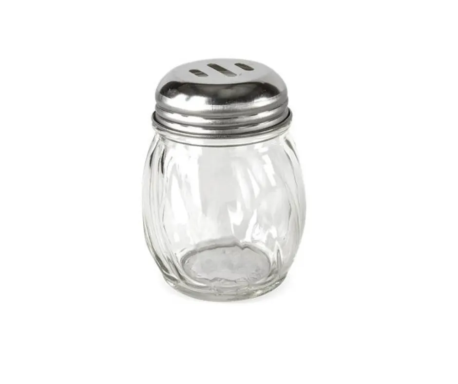 Concasse MCACCSAL6R Cheese Glass Salt Shaker, 6 Oz Single Shaker, Glass Jar, Slotted Perforated Top