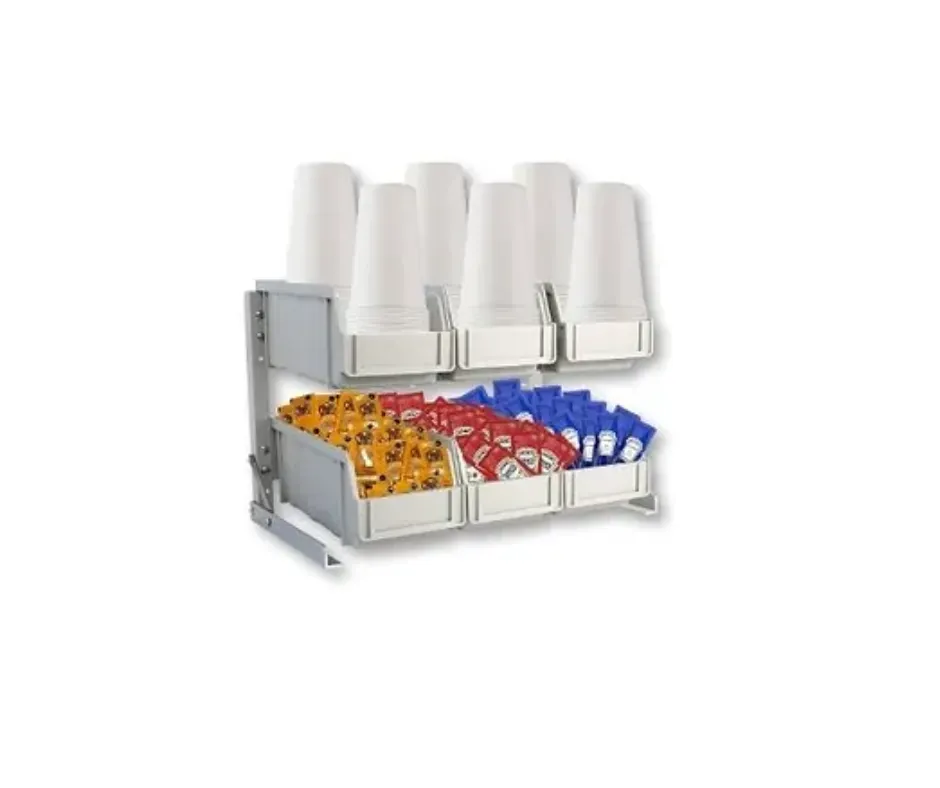 Concasse MCC52665SET Bar Caddy, 2-Level, 3-Row Coffee Set Organizer, 6 Compartments, Plastic