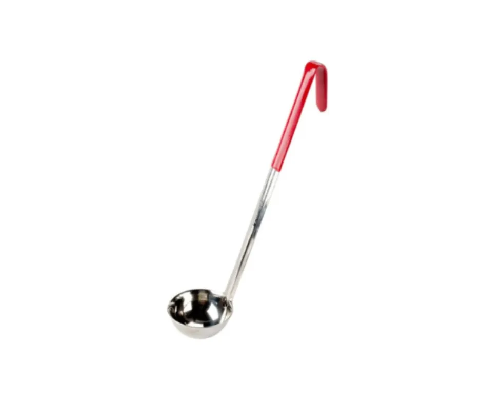 Concasse MCCAI12RO Red Stainless Steel Ladle, 12 oz Capacity, Plastic Handle, Serving Utensil