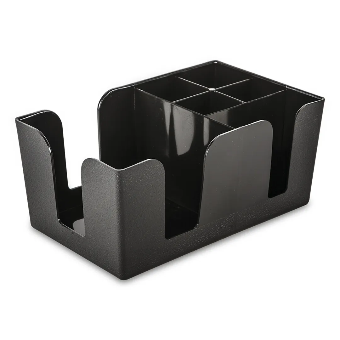Concasse MCCAS Bar Caddy – Six-Compartment Organizer, Black Plastic, Bartending Smallwares Essential
