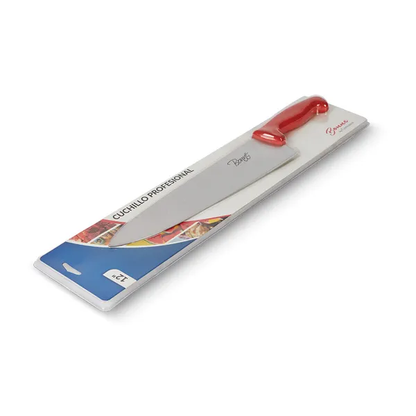 Concasse MCCCHEF08R Chef Knife – 8" Steel Blade, Red Plastic Handle, Kitchen Cutlery