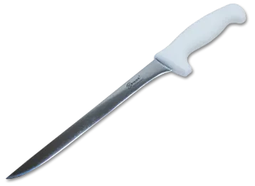 Concasse MCCFIL08 Boning Knife – 8" Straight Blade, White Plastic Handle, Durable Poly Construction