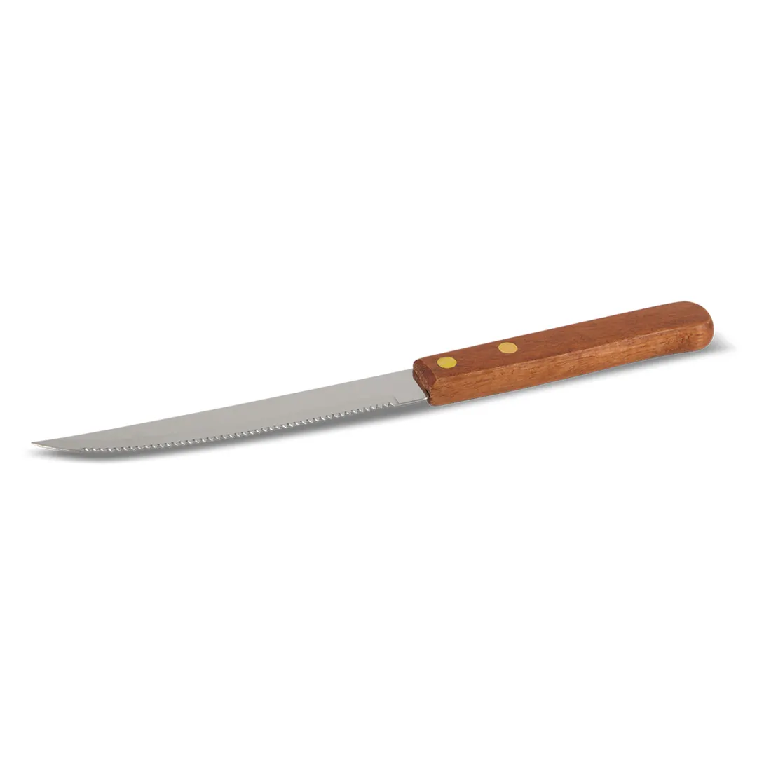 Concasse MCCMM04 Steak Knife – 4" Stainless Steel Blade, Wooden Handle, Restaurant‑Grade Cutlery