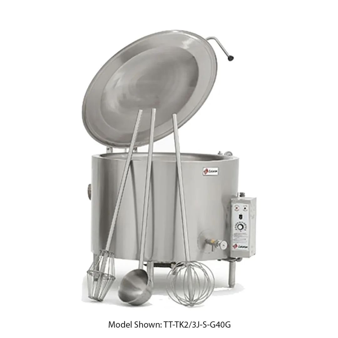 Therma-Tek TT-TK2/3J-S-G25G 25 Gallon Floor Stationary 2/3 Steam Jacketed Gas Kettle, 67.800 BTU