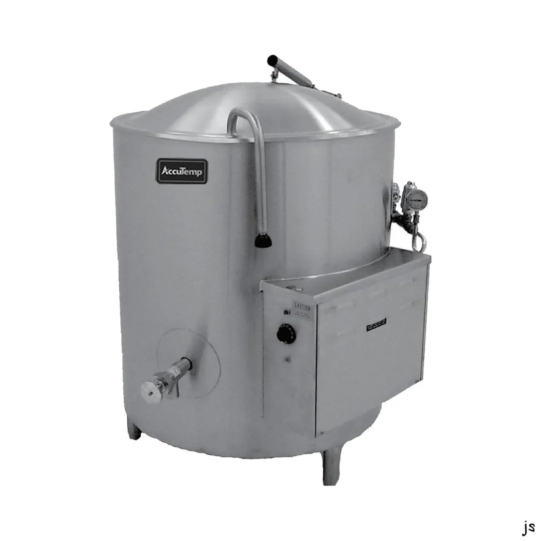 AccuTemp ALLEC-20 20 Gallon Floor Stationary 2/3 Steam Jacketed Electric Kettle w/ Leg Mounted Base