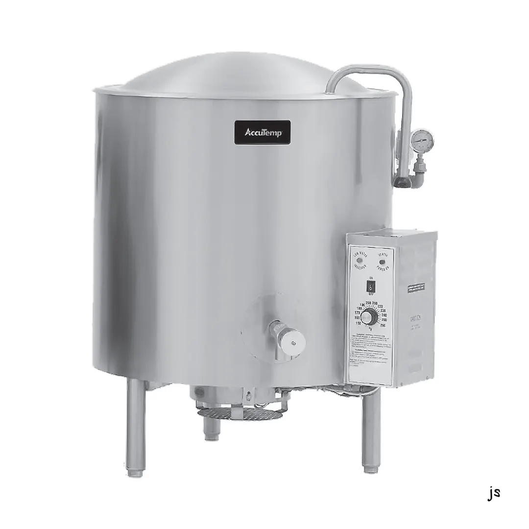 AccuTemp ALLGB-25F 25 Gallon Floor Stationary Full Steam Jacketed Gas Kettle, Quad-Leg, 79.900 BTU