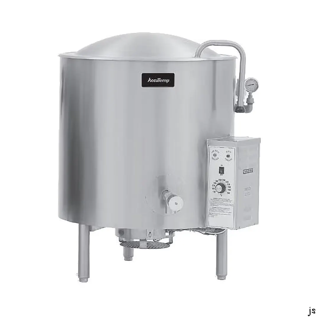 AccuTemp ALLGB-30 30 Gallon Floor Stationary 2/3 Steam Jacketed Gas Kettle, Quad-Leg, 79.900 BTU
