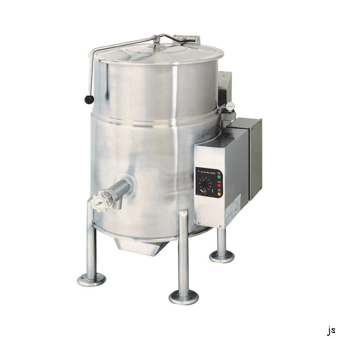 Cleveland KGL25 25 Gallon Floor Stationary 2/3 Steam Jacketed Gas Kettle w/ Quad-Leg, 90.000 BTU